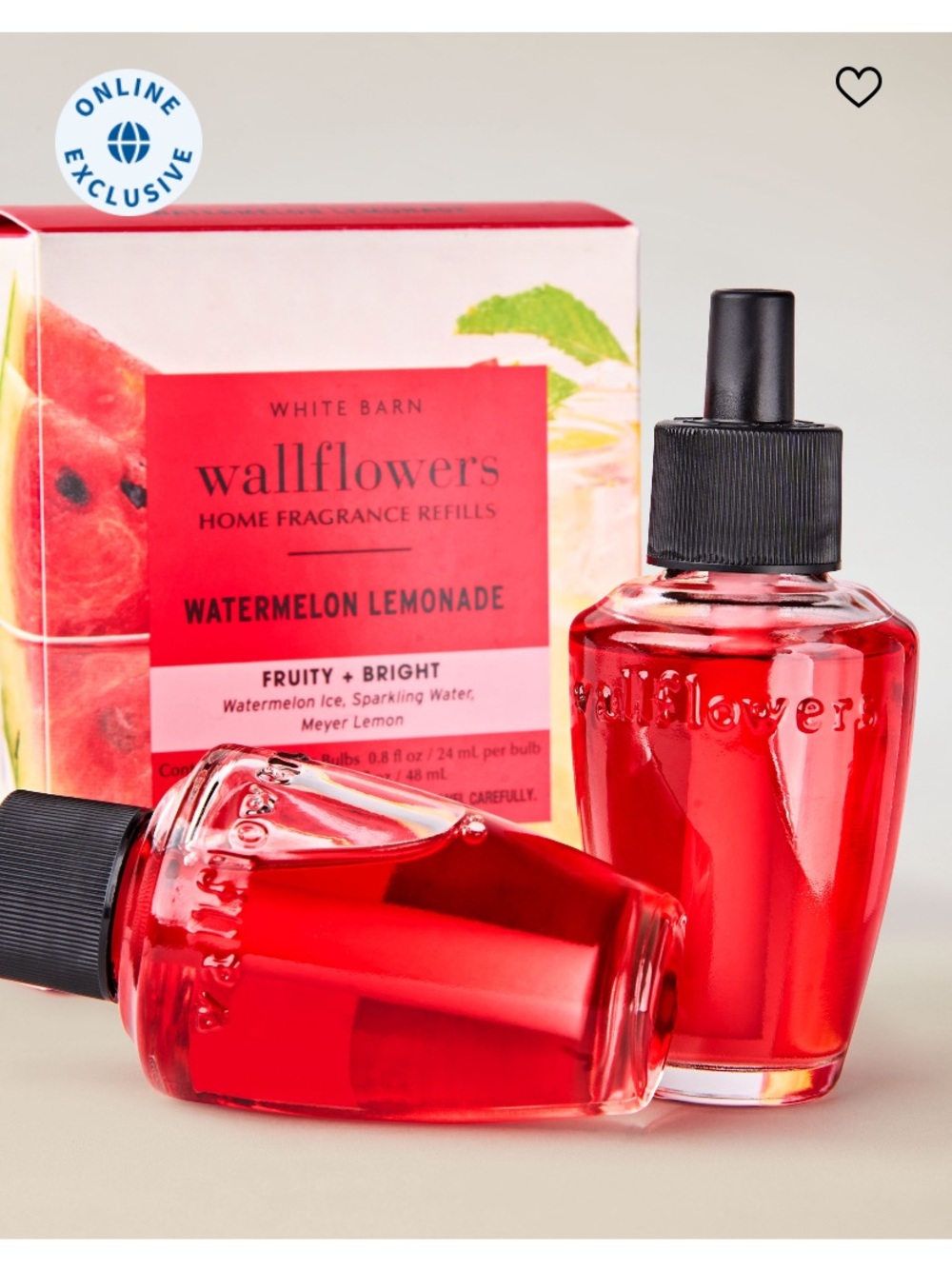 “WATERMELON LEMONADE” B&BW, 2-Pack Wallflowers Home Fragrance Refills, NEW + BOX